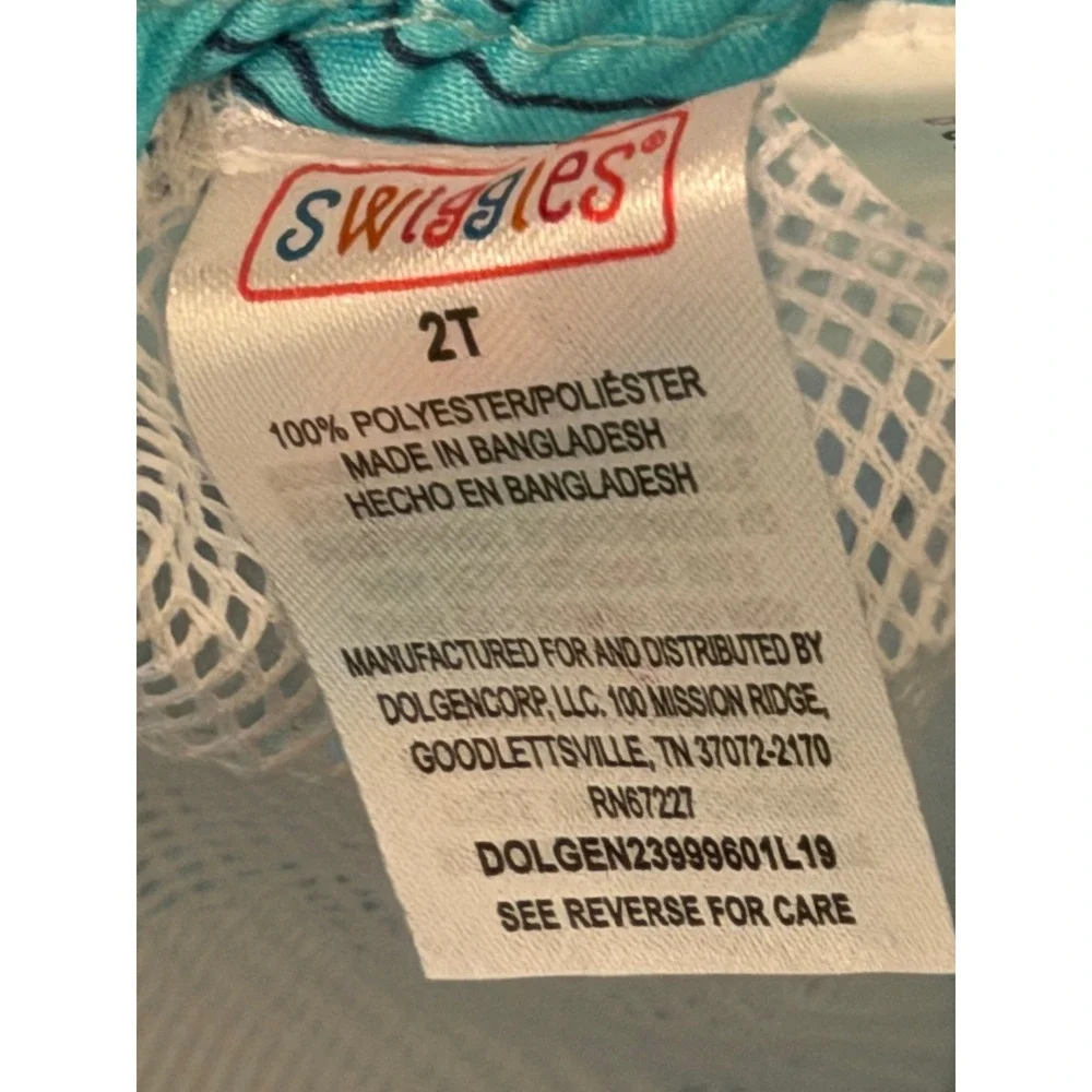 Swiggles Toddler Boys Blue Sea Creature Whale Shark Swim Trunks Size 2T NWT